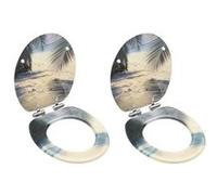 Sièges WC et couvercle à fermeture en douceur 2 pcs MDF Plage