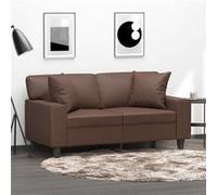 vidaXL Lot de 2 coussins décoratifs pour sièges de balcon et terrasse, marron similicuir