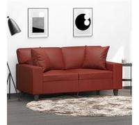 vidaXL Coussins décoratifs 2 pcs Rouge bordeaux 40x40 cm Similicuir Rouge