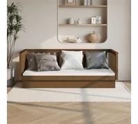 vidaXL Slaapbank 100 x 200 cm massief grenenhout honingbruin821572 Marron G