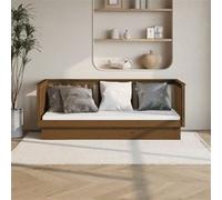 Lit de Jour Marron Miel 75x190 cm Bois de Pin Massif Lit d'Invité vidaXL