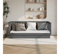 vidaXL Lit de jour 821561 Bois de pin massif Gris 80x200 cm