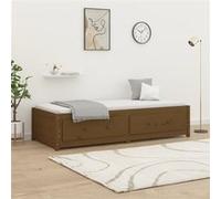 Vidaxl Lit De Jour Marron Miel 90x190 Cm Simple Bois De Pin Massif Marron