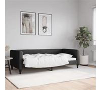 Lit de repos noir 90x190 cm tissu, canapé-lit, canapé-lit confortable, canapé-lit en tissu, lit d'appoint, canapé-lit simple