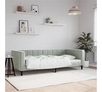vidaXL Slaapbank 90x200 cm fluweel lichtgrijs354008 Gris clair G
