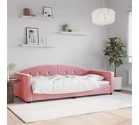 Vidaxl Lit De Repos Rose 90x200 Cm Velours Rose