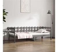 vidaXL Lit de jour Gris 90x200 cm Bois de pin massif