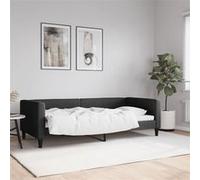Vidaxl Lit De Repos Noir 90x200 Cm Tissu Noir