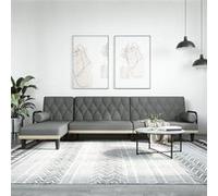 Vidaxl Canapé-Lit En Forme De L Gris Foncé 260x140x70 Cm Tissu Gris