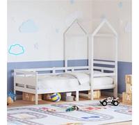 vidaXL Slaapbank met bedhuis 80x200 cm massief grenenhout wit3282291 Blanc G