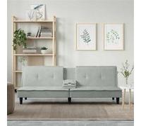 vidaXL Canapé-lit 351920 Velours avec porte-gobelets Gris clair
