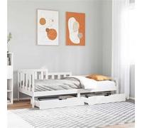 Slaapbank met lades 80x200 cm massief grenenhout wit3302105