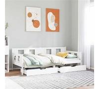 Slaapbank met lades 80x200 cm massief grenenhout wit3302117