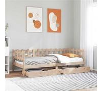 vidaXL Slaapbank met lades 80x200 cm massief grenenhout3302132 Marron G