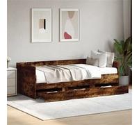 Slaapbank met lades zonder matras 100x200 cm gerookt eikenkleur3280815