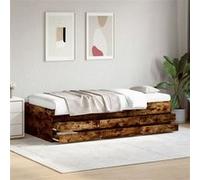 vidaXL Slaapbank met lades zonder matras 100x200 cm gerookt eikenkleur3280871 Marron G