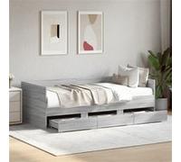 vidaXL Lit de jour 3280816 avec tiroirs sonoma gris 100x200 cm sans matelas