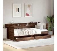 vidaXL Lit de Jour avec Tiroirs, Canapé-lit avec Rangement, Lit d'Invité, Meuble de Salon Chambre à Coucher, Moderne, Chêne 3280866