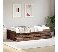 Vidaxl Lit De Jour Avec Tiroirs Sans Matelas Chêne Marron 75x190 Cm Multicolore
