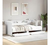 Slaapbank met lades zonder matras 75x190 cm wit3280860