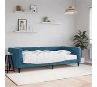 vidaXL Lit de jour avec matelas velours 100x200 cm bleu