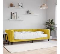 vidaXL Slaapbank met matras 100x200 cm fluweel geel3196679 Jaune G