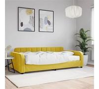 vidaXL Slaapbank met matras 100x200 cm fluweel geel3196917 Jaune G