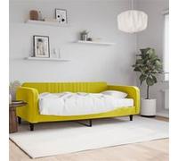 Vidaxl Lit De Jour Avec Matelas Jaune 100x200 Cm Velours Jaune