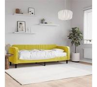 vidaXL Lit de jour avec matelas jaune 80x200 cm velours, canapé-lit, canapé-lit de repos, lit de repos rembourré, lit d'appoint Jaune