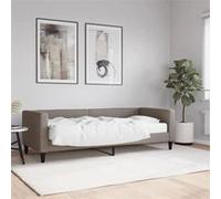 Vidaxl Lit De Jour Avec Matelas Taupe 80x200 Cm Tissu Gris