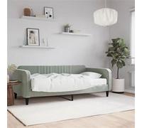 Vidaxl Lit De Jour Avec Matelas Gris Clair 90x190 Cm Velours Gris