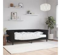 Vidaxl Lit De Jour Avec Matelas Noir 90x190 Cm Velours Noir