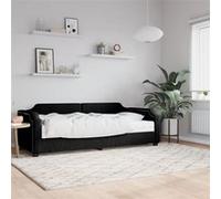 Vidaxl Lit De Jour Avec Matelas Noir 90x190 Cm Tissu Noir