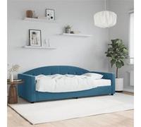 vidaXL Lit de jour avec matelas bleu 90x200 cm velours