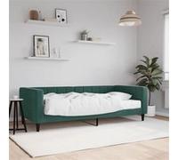 Vidaxl Lit De Jour Avec Matelas Vert Foncé 90x200 Cm Velours Vert