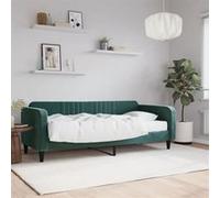 vidaXL Slaapbank met matras 90x200 cm fluweel donkergroen3197041 Vert G