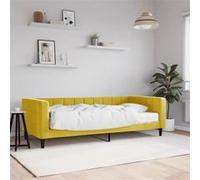 vidaXL Slaapbank met matras 90x200 cm fluweel geel3196672 Jaune G