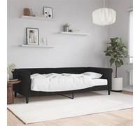 vidaXL Slaapbank met matras 90x200 cm fluweel zwart3197751 Noir G