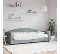 Vidaxl Lit De Jour Avec Matelas Gris Clair 90x200 Cm Tissu Gris