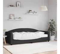 vidaXL Slaapbank met matras 90x200 cm stof zwart3197172 Noir G