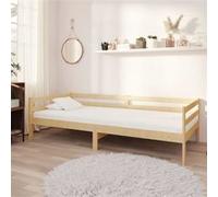 Bois de Pin Massif Lit avec Matelas 90x200 cm Gris Simple Canapé-lit vidaXL