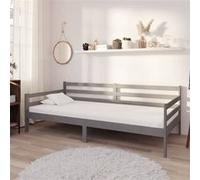 Vidaxl Lit De Repos Avec Matelas 90x200 Cm Gris Bois De Pin Massif Gris