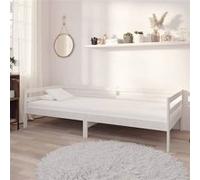 Vidaxl Lit De Repos Avec Matelas 90x200 Cm Blanc Bois De Pin Massif Blanc
