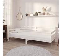 Vidaxl Lit De Repos Avec Matelas 90x200 Cm Blanc Bois De Pin Massif Blanc