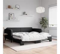 Vidaxl Lit De Jour Avec Lit Gigogne Noir 100x200 Cm Tissu Noir