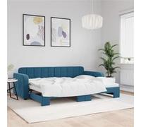 Vidaxl Lit De Jour Avec Gigogne Sans Matelas Bleu 80x200 Cm Bleu