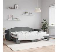 Vidaxl Lit De Jour Avec Lit Gigogne Gris Foncé 80x200 Cm Tissu Gris