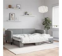 Vidaxl Lit De Jour Avec Gigogne Sans Matelas Gris Clair 80x200 Cm Gris