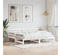 Vidaxl Lit De Jour Et Lit Gigogne Sans Matelas 90x190 Cm Bois Massif Blanc