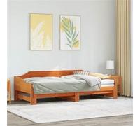 vidaXL Slaapbank met onderschuifbed 90x200 cm massief grenenhout850907 Marron G